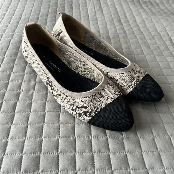 Vince Camuto Gray Cap Toe Knit Flats - Picture 3 of 9